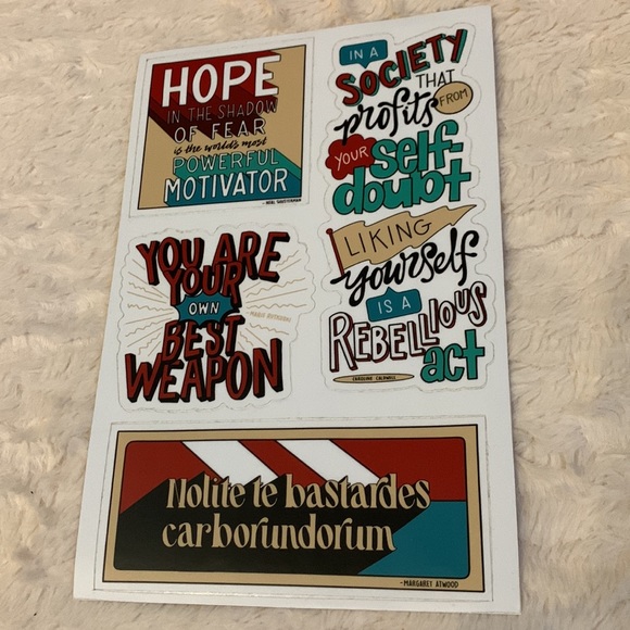 2 bookish sticker sheets & Habit tracker notepad -Owlcrate items - Picture 6 of 14